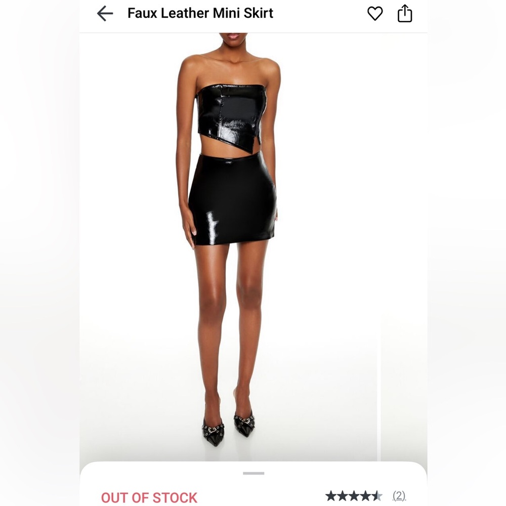 Faux leather mini skirt